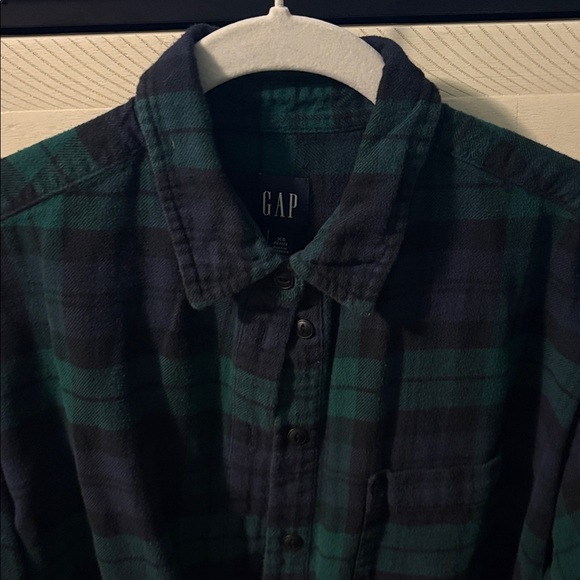Gap green and blue flannel shirt - Picture 2 of 2